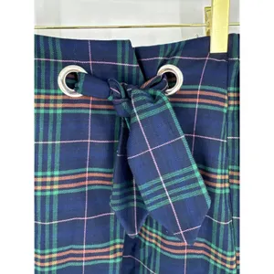 Wild Fable Navy Blue Plaid Tie Waist Wrap Mini Skirt Small thumbnail 3