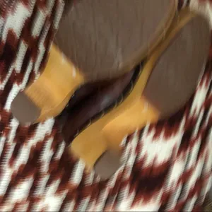 UGG Y2K Brown Lynnae Leather Shearling Fold Over Boot Wood Heel Bratz Whimsi 2000s #Fairy #Cottagecore Sz 10 thumbnail 3