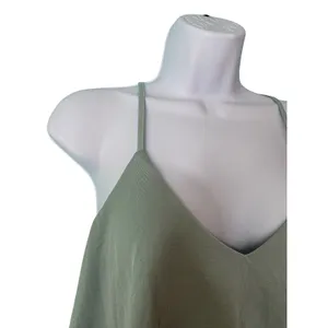 LA Hearts Sage Green Ruffle V-Neck Bodysuit Size M Spaghetti Strap Festival Boho thumbnail 3