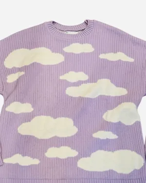 ASOS Purple Lilac Cloud Ribbed Sweater Oversized Relax Fit M Chunky thumbnail 2
