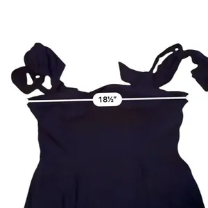 Lulus Navy Blue‎ Linen Blend Tie Shoulder Fit Flare Mini Dress Large NWT New thumbnail 7