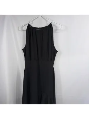 Women’s Black Sleeveless High-Low Ruffle Hem Midi Dress Size S thumbnail 2