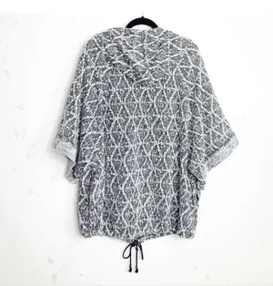 Free People Come Out of Style 2-Pocket Gray Knit Zip Hoodie EUC S thumbnail 6