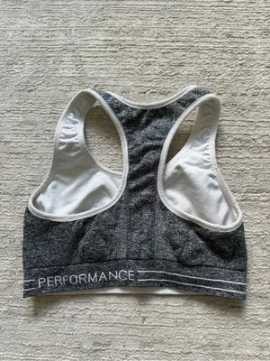Calvin Klein Dark Heather Gray Racerback Sports Bra (Size Small) thumbnail 4