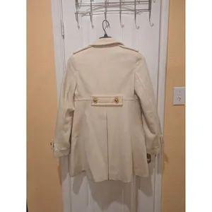 Womens ~Via~ Ivory Wool Peacoat Lined Long Sleeve Jacket Size M thumbnail 9