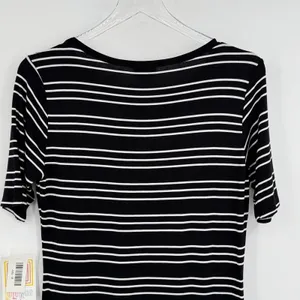 Lularoe Julia dress women's M pencil stripe jersey knit sheath black white NEW thumbnail 4
