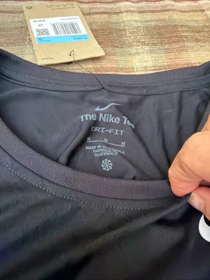 Nike Black Athletic Dri-FIT Shirt with White Swoosh thumbnail 3