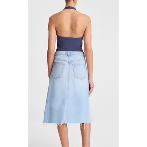 NWT Madewell Denim Midi Skirt in foster wash sz. 27 thumbnail 3