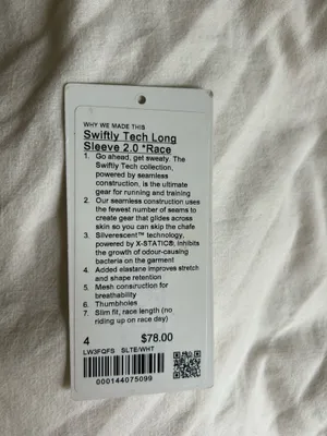 Lululemon Crop Swiftly Tech Long Sleeve gray 4  thumbnail 3