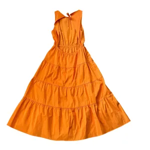Alice + Olivia Tiered Midi Dress Tangerine Orange thumbnail 2