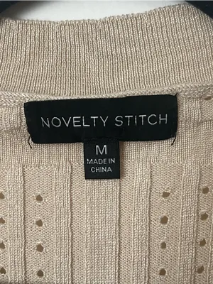 Open-Front Short-Sleeve Cardigan in Beige thumbnail 4