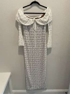 Worth Collective Ella Lace Maxi Dress size Large L Tiny Yellow Floral Print nwot thumbnail 7