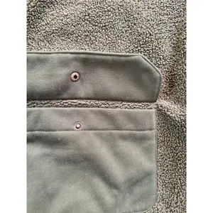Women's Goumi Green Fleece Quarter-Zip Sweatshirt XS Sherpa Pockets thumbnail 9