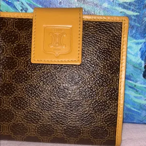 Vintage Celine Coated Canvas Monogram w Leather Accented Wallet thumbnail 3