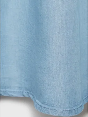 Mango Soft Denim Midi-Skirt with Gathered Detail NWT Haley Medium Blue XS thumbnail 6