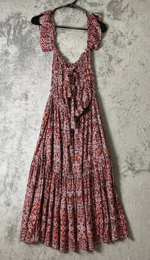 MISA Los Angeles Smocked Tiered Midi Dress Paisley Boho Cottagecore Size Small thumbnail 1