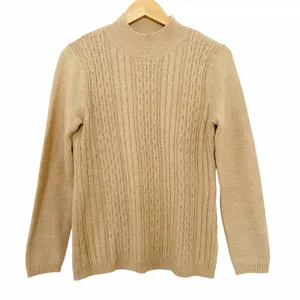 Napa Valley Gold Sparkly Cable Knit Mock Neck Sweater Sz PM thumbnail 1