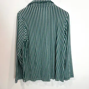 Tommy John Green Striped Women's Pajama Top Long Sleeve Button Down thumbnail 3