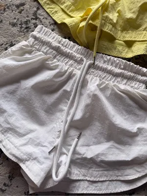 Forever 21 Yellow & White Elastic Waist Athletic Shorts Duo thumbnail 3