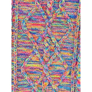 Gap Cable Knit Sweater Womens Large Multicolor Rainbow Space Dye Boho Pullover thumbnail 4