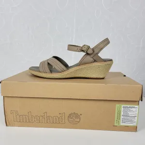 Timberland Earthkeepers Whittier Womens Sandals 9 Gray Jute Leather Wedge 8260R thumbnail 5