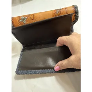 Vintage Tooled Leather Geraldine Wallet Womens Butterfly Floral Design thumbnail 8