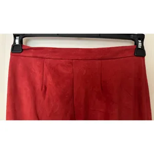 Burnt Orange Flare Faux Suede Funky High Waisted Pants Women's Sz Small thumbnail 4