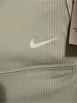 Nike Olive Green Ribbed High-Rise Biker Shorts thumbnail 4