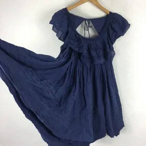 Free People Hailey Blue Oversized Ruffle Gauzy Mini Dress Small thumbnail 13