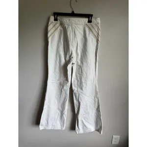 We the Free White Tan Embroidered Stripe Wide Leg Jeans Womens 29 Festival thumbnail 5