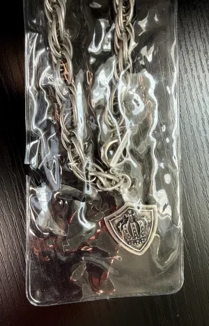 Stigma Silver Tone Chain Necklace with Shield Pendant thumbnail 1