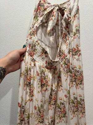 American Eagle Catie Corset Smocked Floral Midi Dress L NWOT thumbnail 9