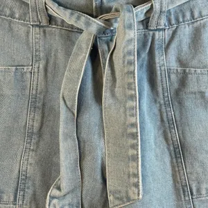 Forever 21 Light Wash Paperbag Waist Denim Jeans Belted Wide Leg‎ Size 28 thumbnail 4