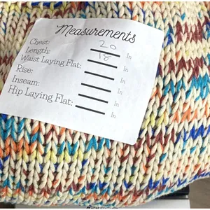 Zara Chunky Knit Relaxed Sweater 3/4 Sleeve Scoop Back S Multicolorfull Cream thumbnail 8