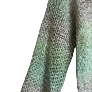 Abound Women Sweater XS Ombre Green Heather Knit Crewneck Minimalist‎ Cozycore thumbnail 6