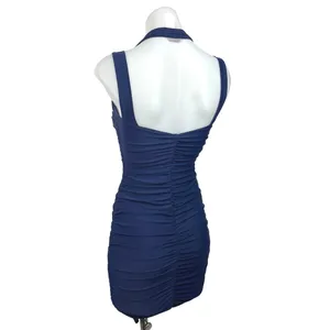 Tiger Mist Tilly Navy Blue Square Neck Ruched Fitted Mini Bodycon Dress Size XS thumbnail 5