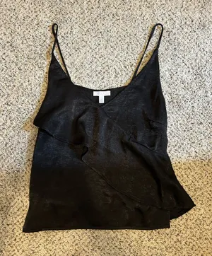 Abound Black Ruffle Slip Cami thumbnail 1