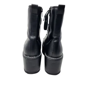 Liliana Shoes Black Leather Zip Archer 1 Chunky Platform Combat Boots Size 7.5 thumbnail 9