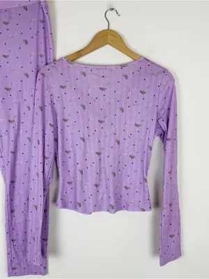 For Love & Lemons Victoria's Secret Pointelle Long Sleeve Pajama Set thumbnail 4