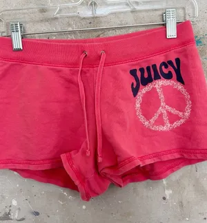 Y2K Vintage Juicy Couture Peace Sign Micro Shorts thumbnail 1