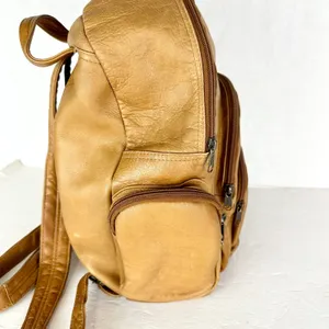 Vintage Sol Leather Backpack Purse Multi Pocket Supple Travel Unisex thumbnail 3