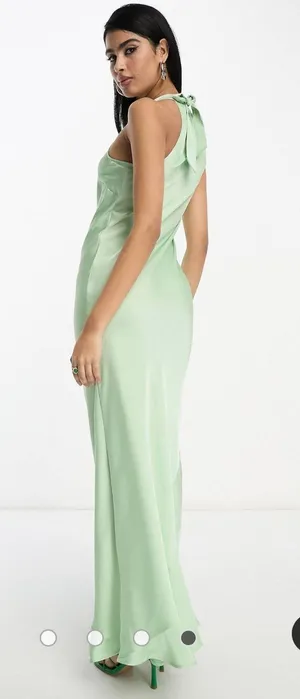 ASOS NWT Vila halterneck maxi dress in mint green. thumbnail 3