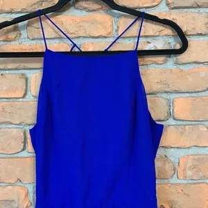 Charlotte Russe Open Back Cocktail Dress Strappy Sleeveless Bright Blue Size M‎ thumbnail 2