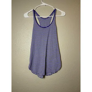 lululemon What The Sport Singlet Striped‎ Tank Top Purple Blue Size S thumbnail 2