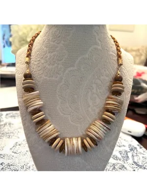 NWOT Free People Isabella Bohemian Natural Wood Necklace thumbnail 4