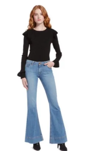 Black Mittie Ruffled Sleeve Sweater thumbnail 2
