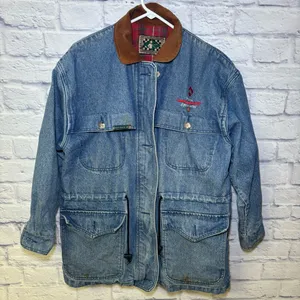 Rode Walker Vintage Chore Barn Field Coat Blue Denim Jacket Men's Medium USA thumbnail 2