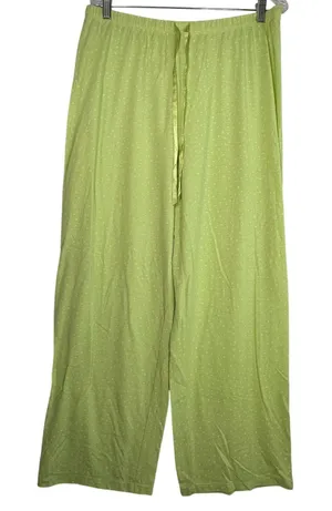 Croft & Barrow Intimates Lime Green Polka Dot Pajama Pants Wide Leg 1X thumbnail 1