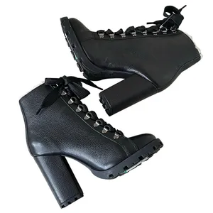 Schutz Zhara Winter Bootie Womens 8.5 B Black Lace Up Chunky Combat Boots Grunge thumbnail 6