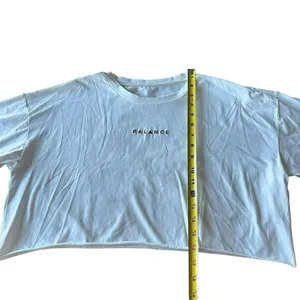 Vitality Balance Athletica Size M Oversized Crop Tee Shirt White Black Logo‎ Gym thumbnail 7